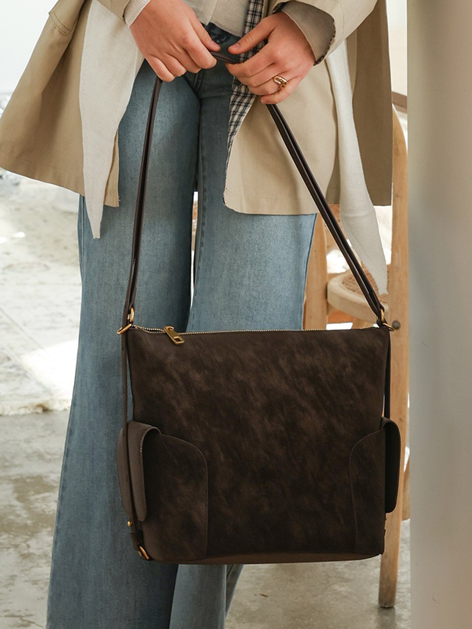 PM_Soft saddle suede bag_2color