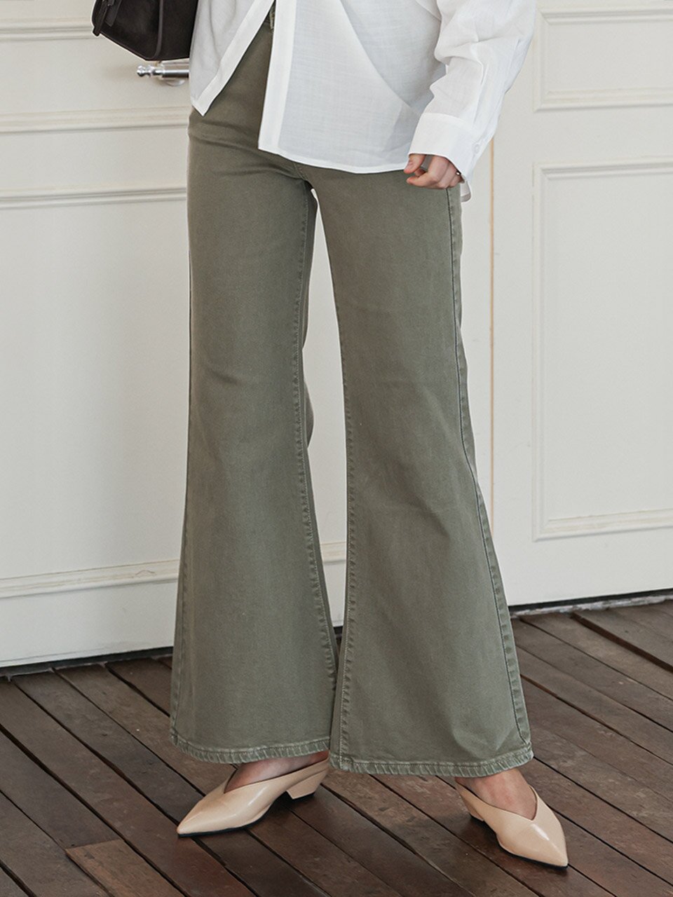 PM_Denim semi flare pants_3color