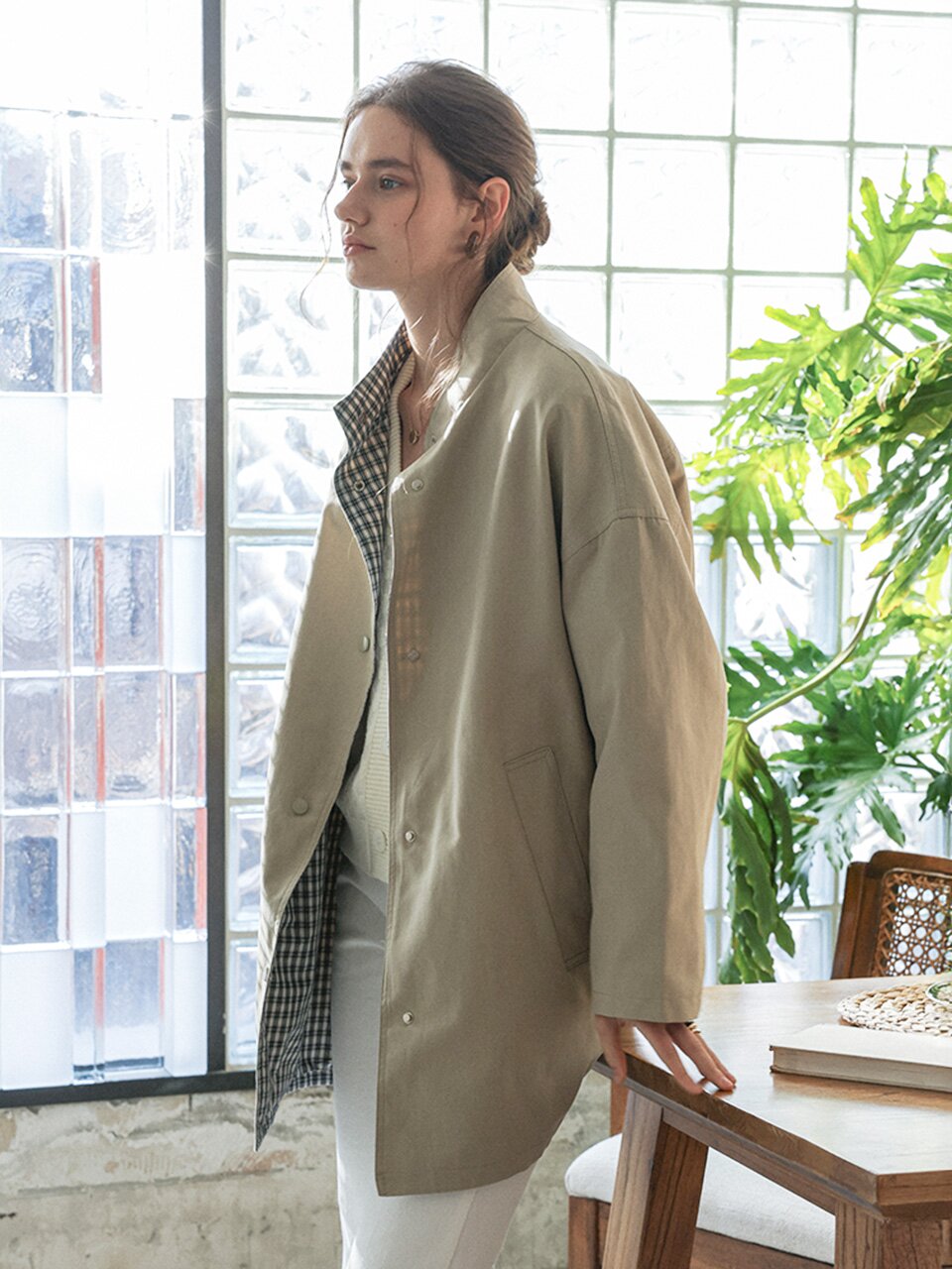 PM_Check cuff windbreaker jacket_2color
