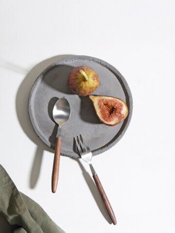 벨류세라믹 디니스 월넛 실버 티스푼&티포크