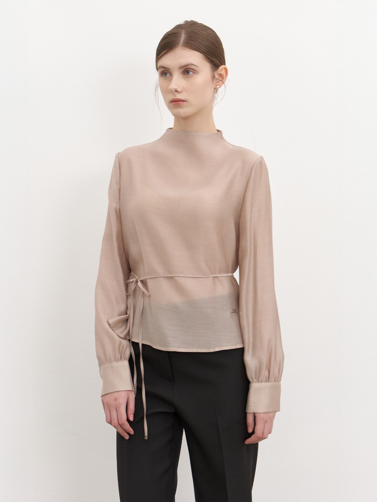 Simple Organza Blouse / Brown(4color)