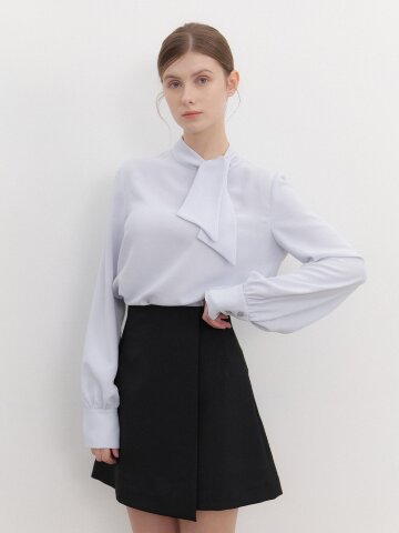 Petit Tie Blouse / Blue(2color)