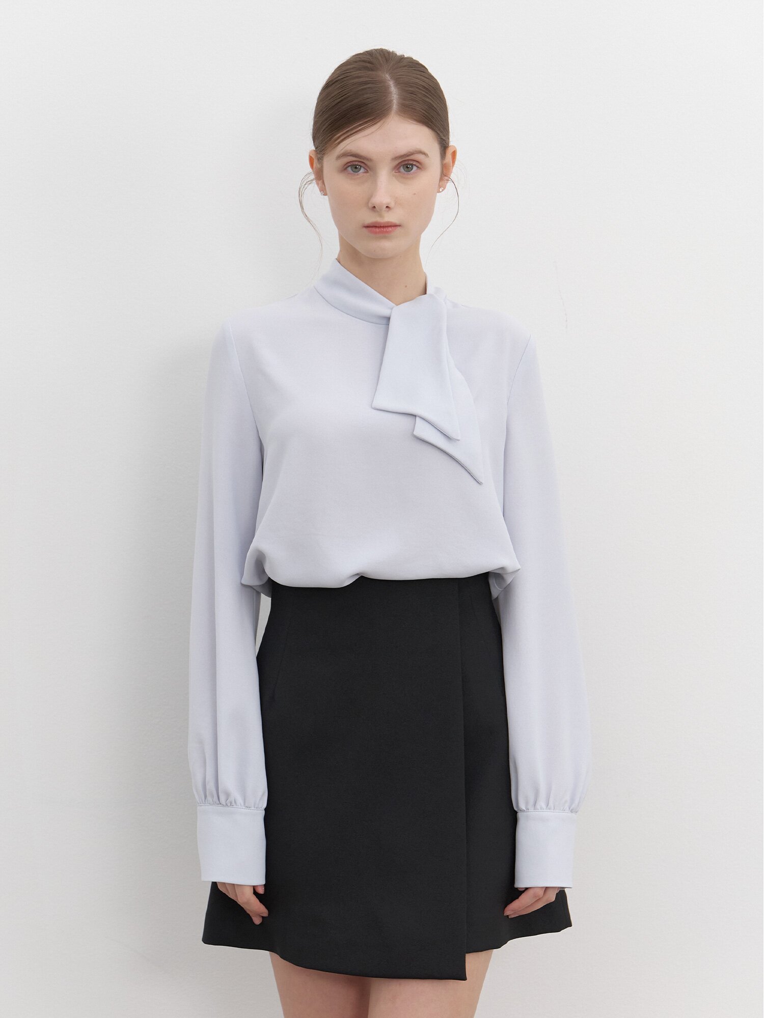 Petit Tie Blouse / Blue(2color)