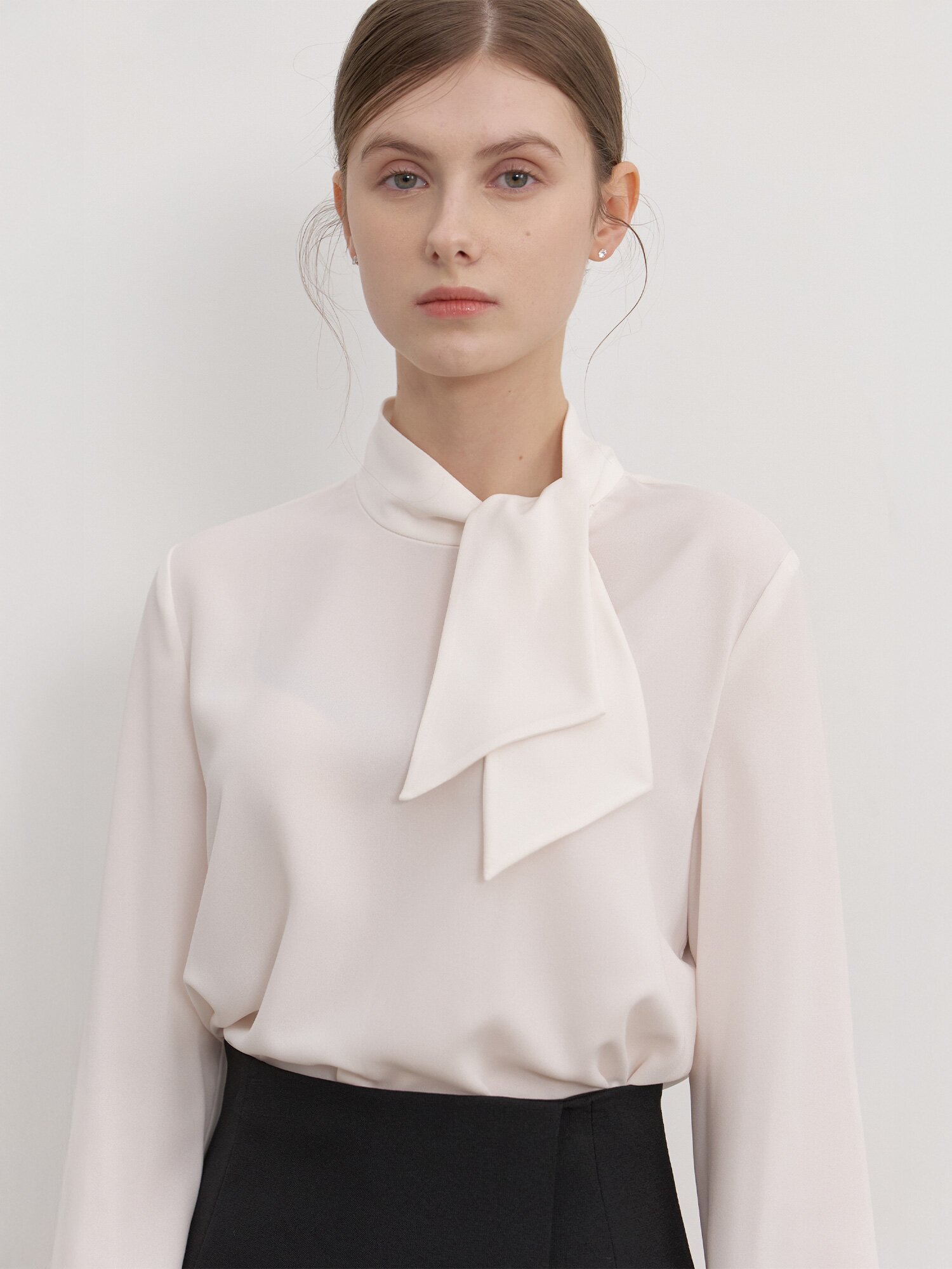 Petit Tie Blouse / Ivory(2color)