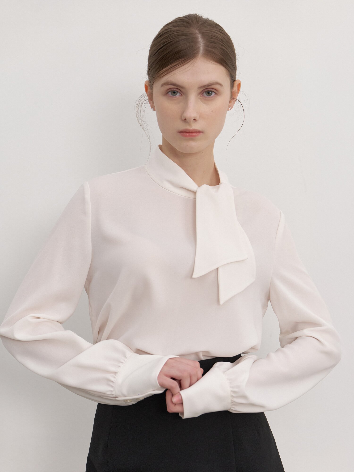 Petit Tie Blouse / Ivory(2color)