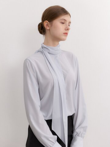 2way Tie Blouse / Blue(3color)