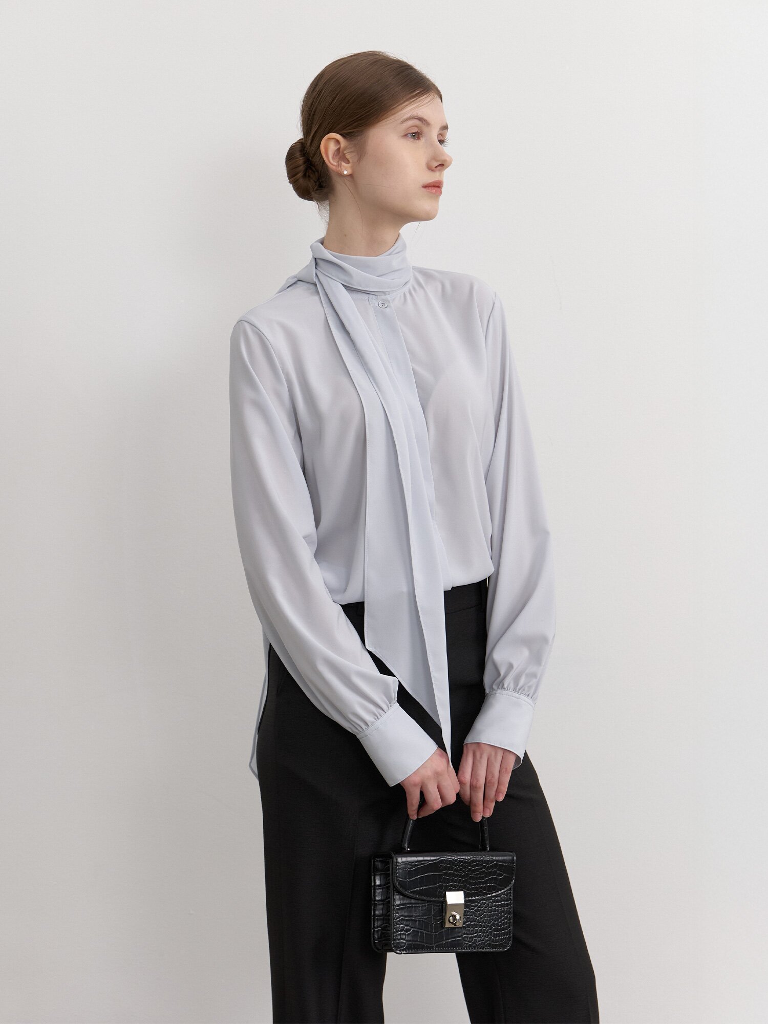 2way Tie Blouse / Blue(3color)