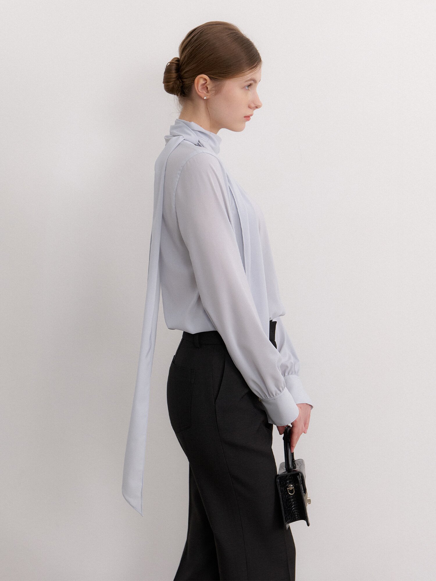 2way Tie Blouse / Blue(3color)