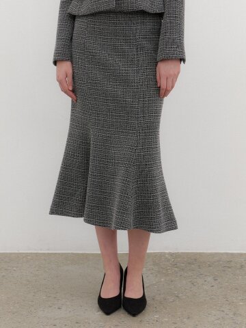 Signature Mermaid Skirt / Check(3color)