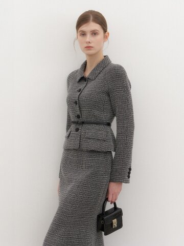 Raglan-Sleeve Jacket(벨트 제공) / Check(3Color)