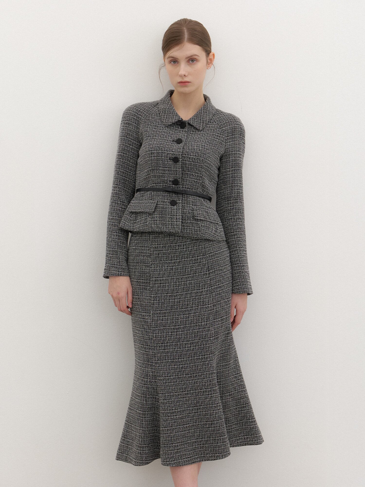 Raglan-Sleeve Jacket(벨트 제공) / Check(3Color)