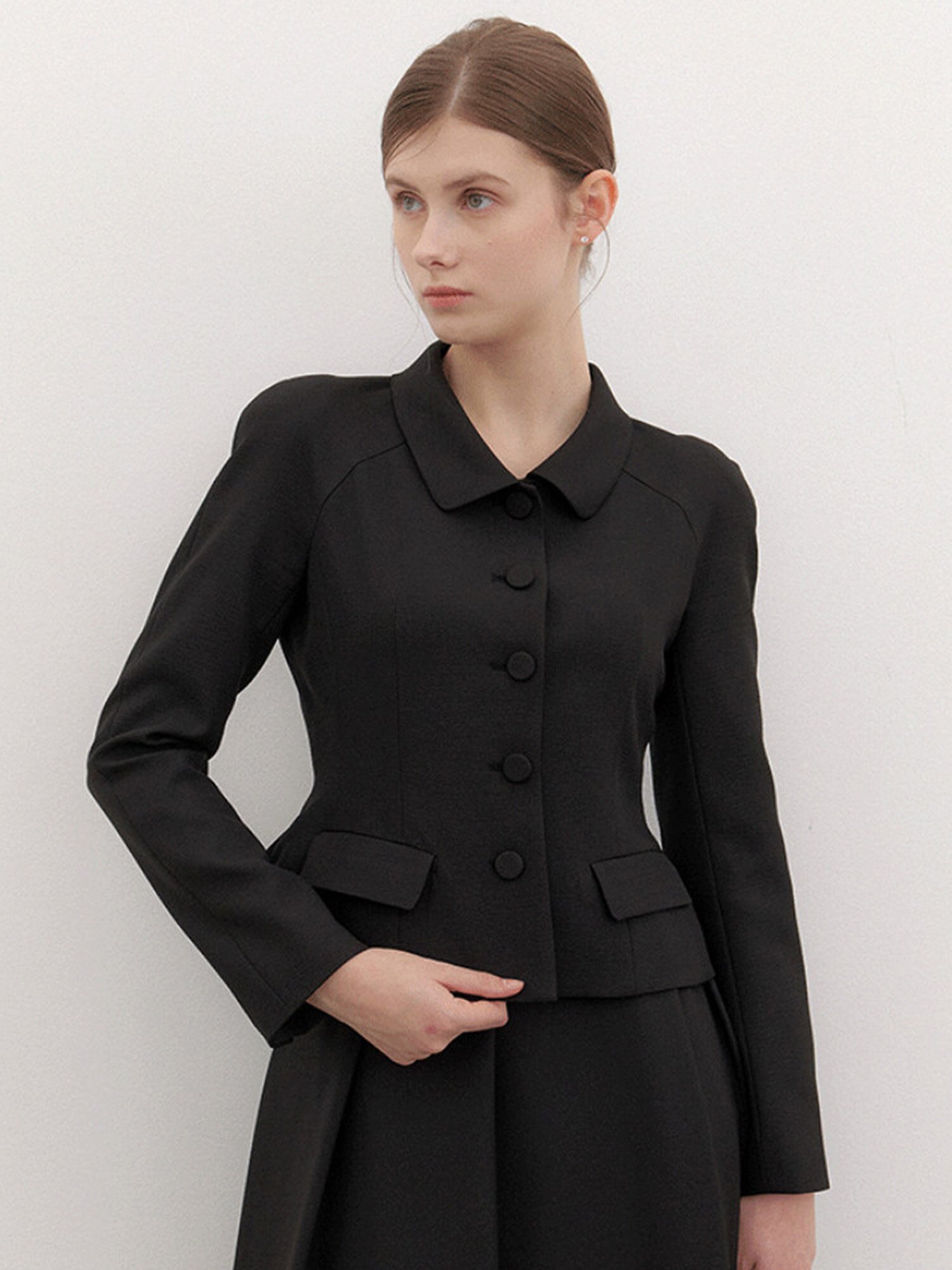 Raglan-sleeve Jacket(벨트 제공) / Black(3color)