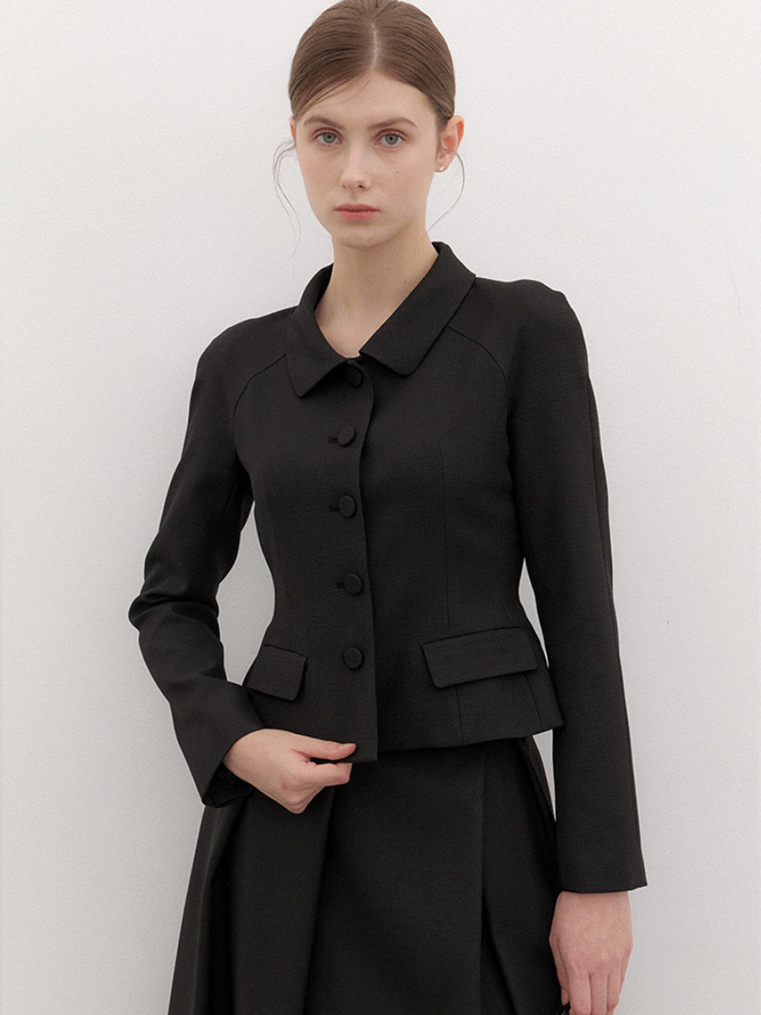 Raglan-sleeve Jacket(벨트 제공) / Black(3color)