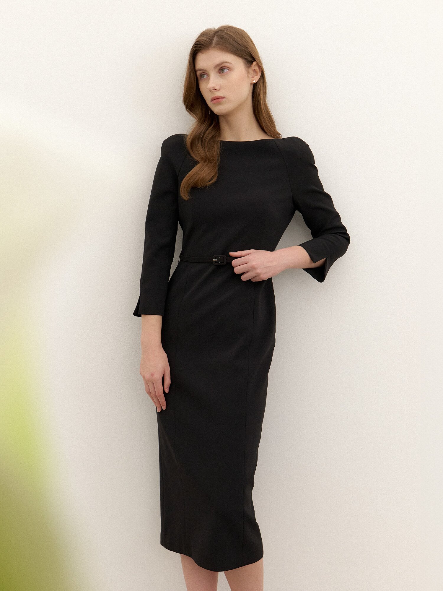 Raglan-sleeve Slim Dress / Black(2color)