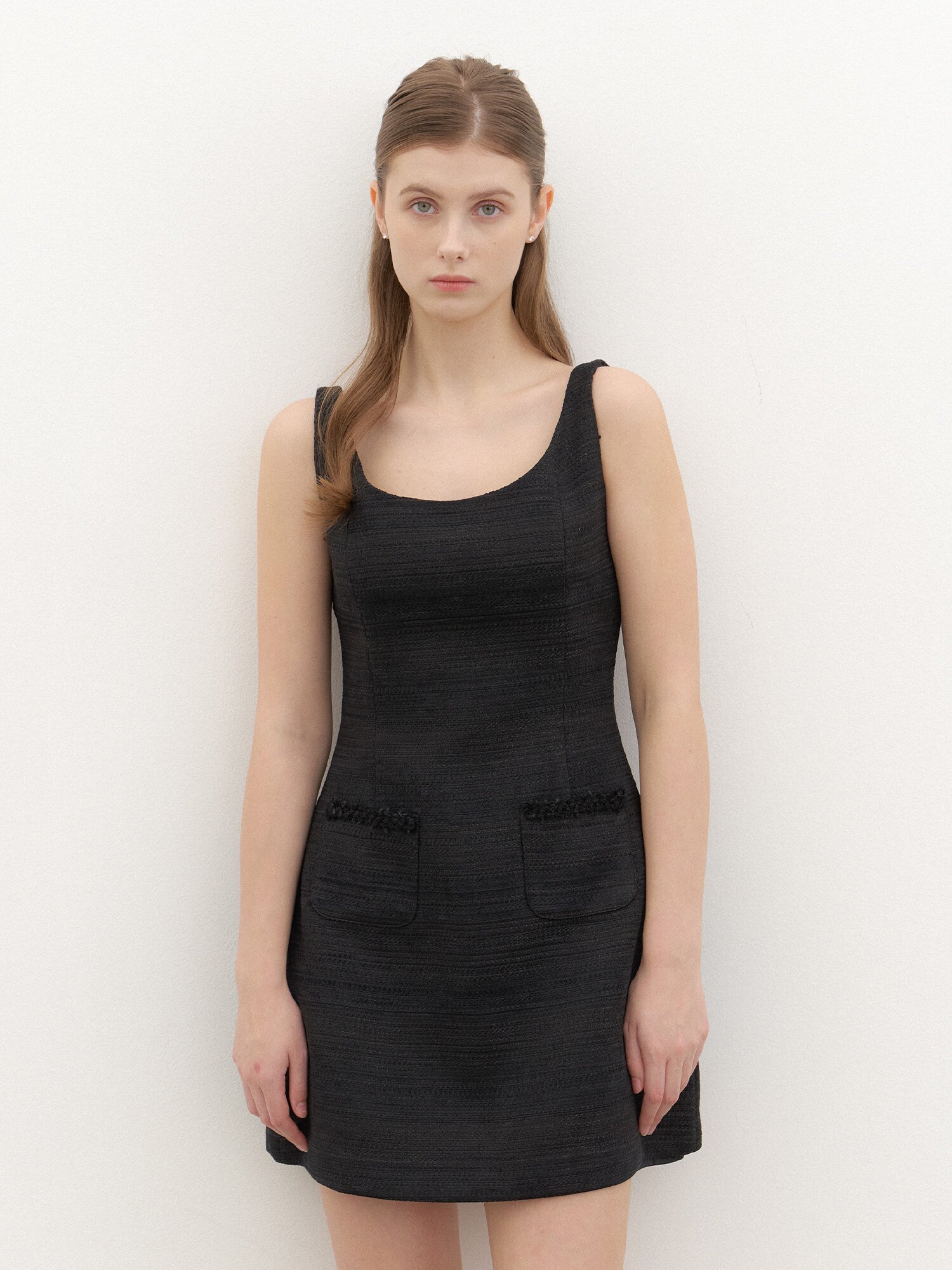 LILAC Sleeveless Flare Set-up Dress / Black(2Color)