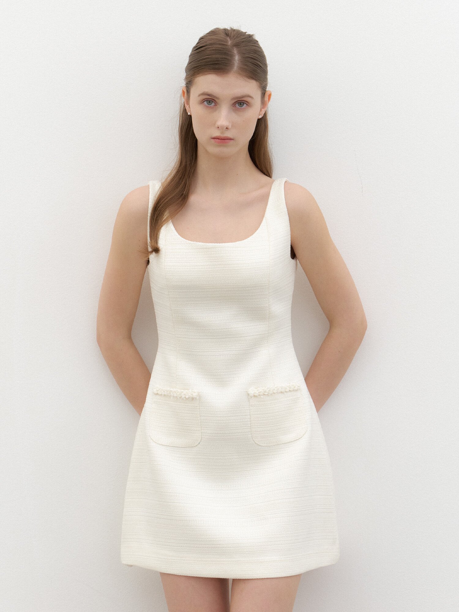 LILAC Trimmed Mini Set-up Dress / Ivory(2Color)
