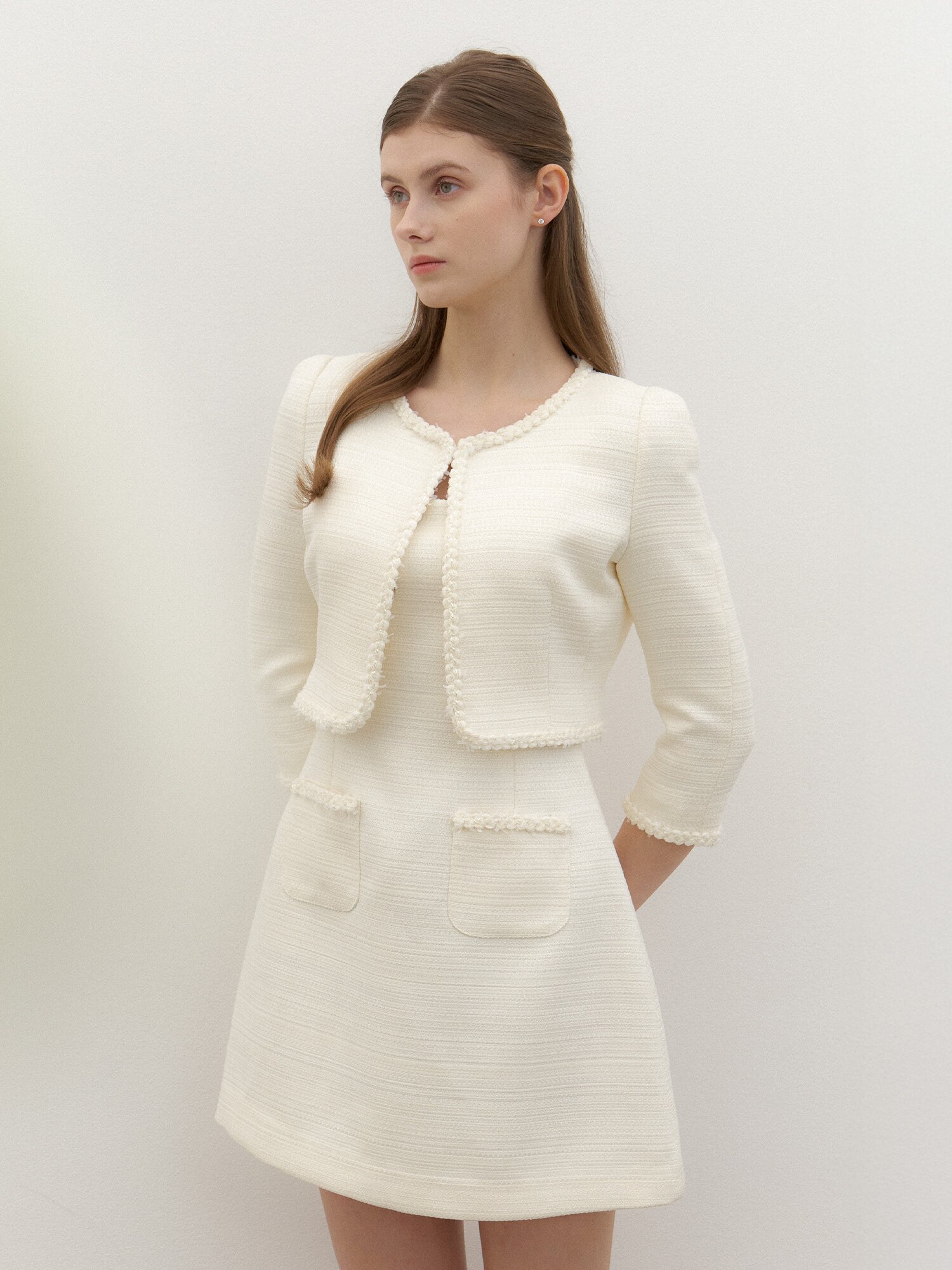 LILAC Trimmed Set-up Jacket / Ivory(2Color)