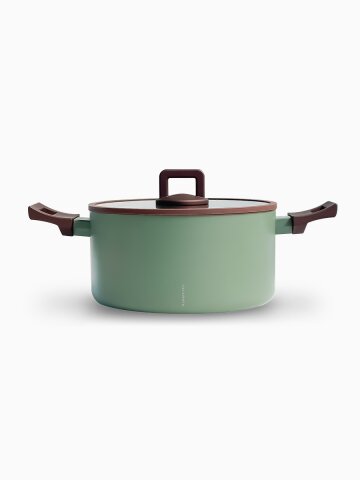 에지리 카라멜로 냄비 20cm 양수 카키 인덕션 냄비 라면 찌개 국냄비 