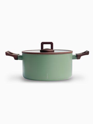 에지리 카라멜로 냄비 24cm 양수 냄비 카키 세라믹 찌게 큰 국 냄비