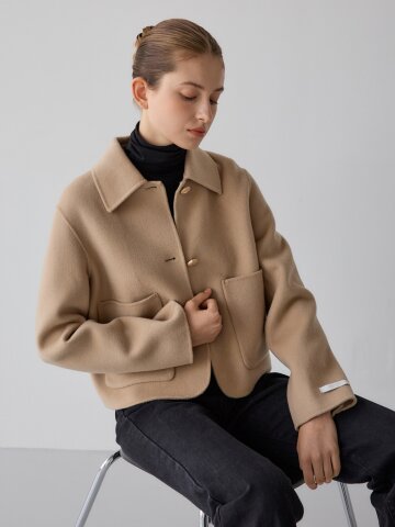 [리오더 5차] 아웃 포켓 숏 코트 - 베이지