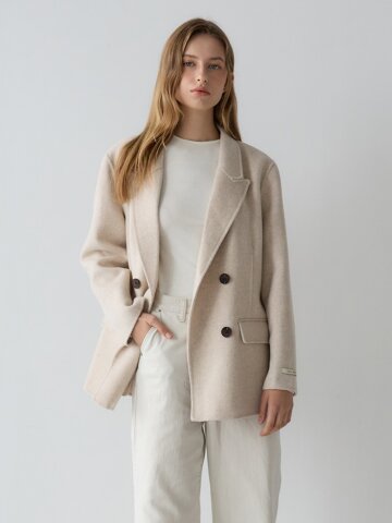 베이직 하프 코트 - 베이지