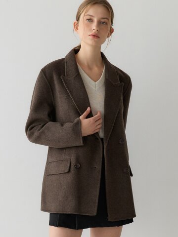 베이직 하프 코트 - 브라운