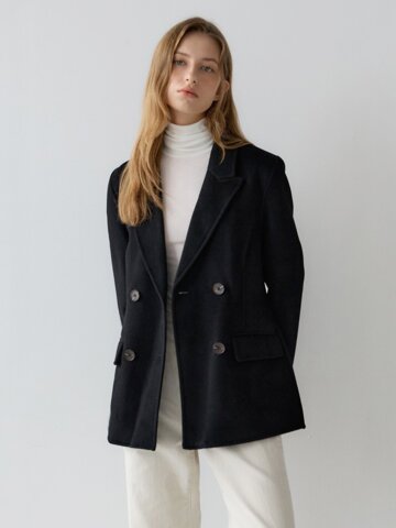 베이직 하프 코트 - 블랙