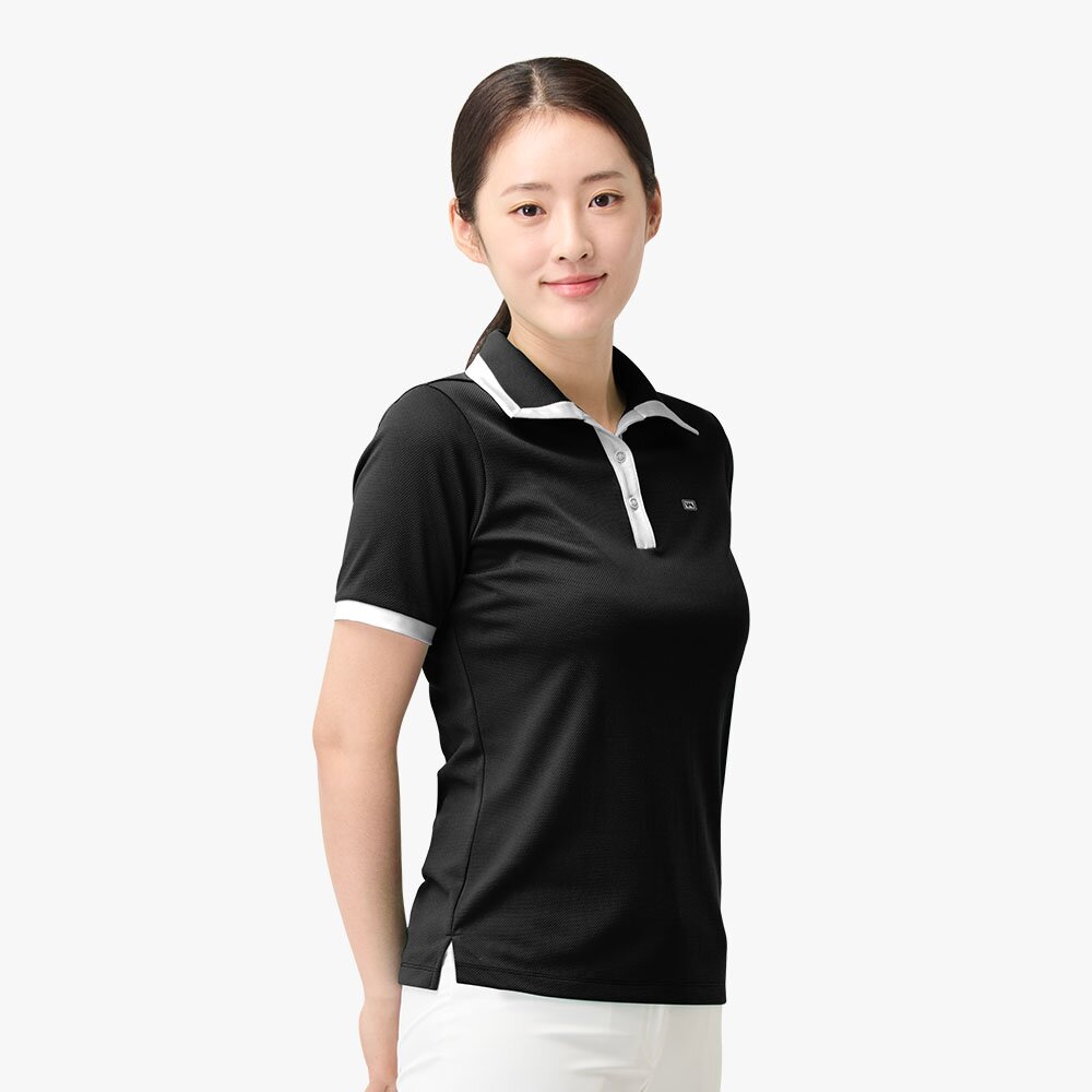 PWX Q225-3421-22 여성 자카드 반팔 카라티