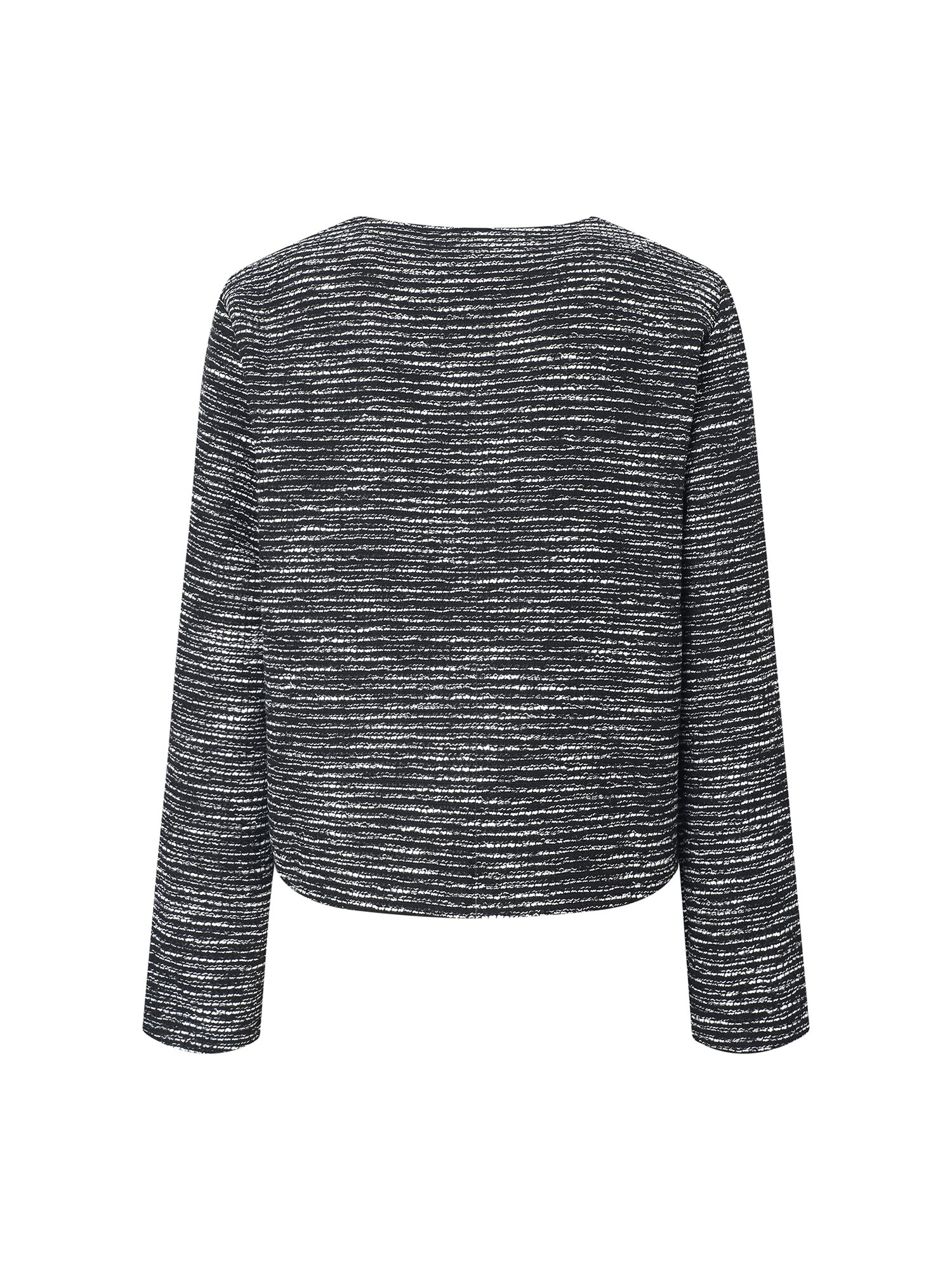 라운드넥 자카드 크롭 재킷 (BLACK)