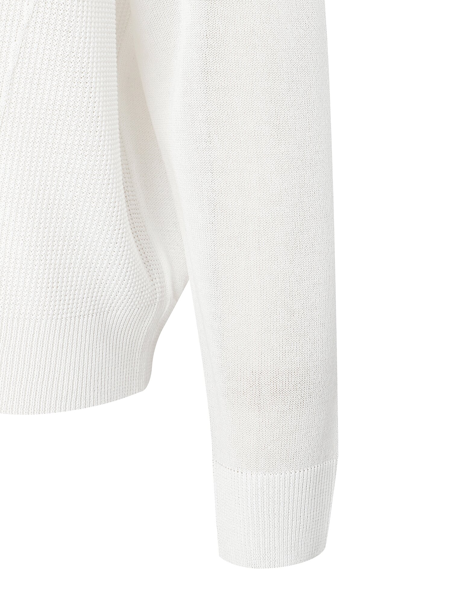 배색 텍스처 니트 가디건 (WHITE)
