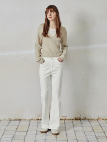 세미 플레어 데님팬츠 