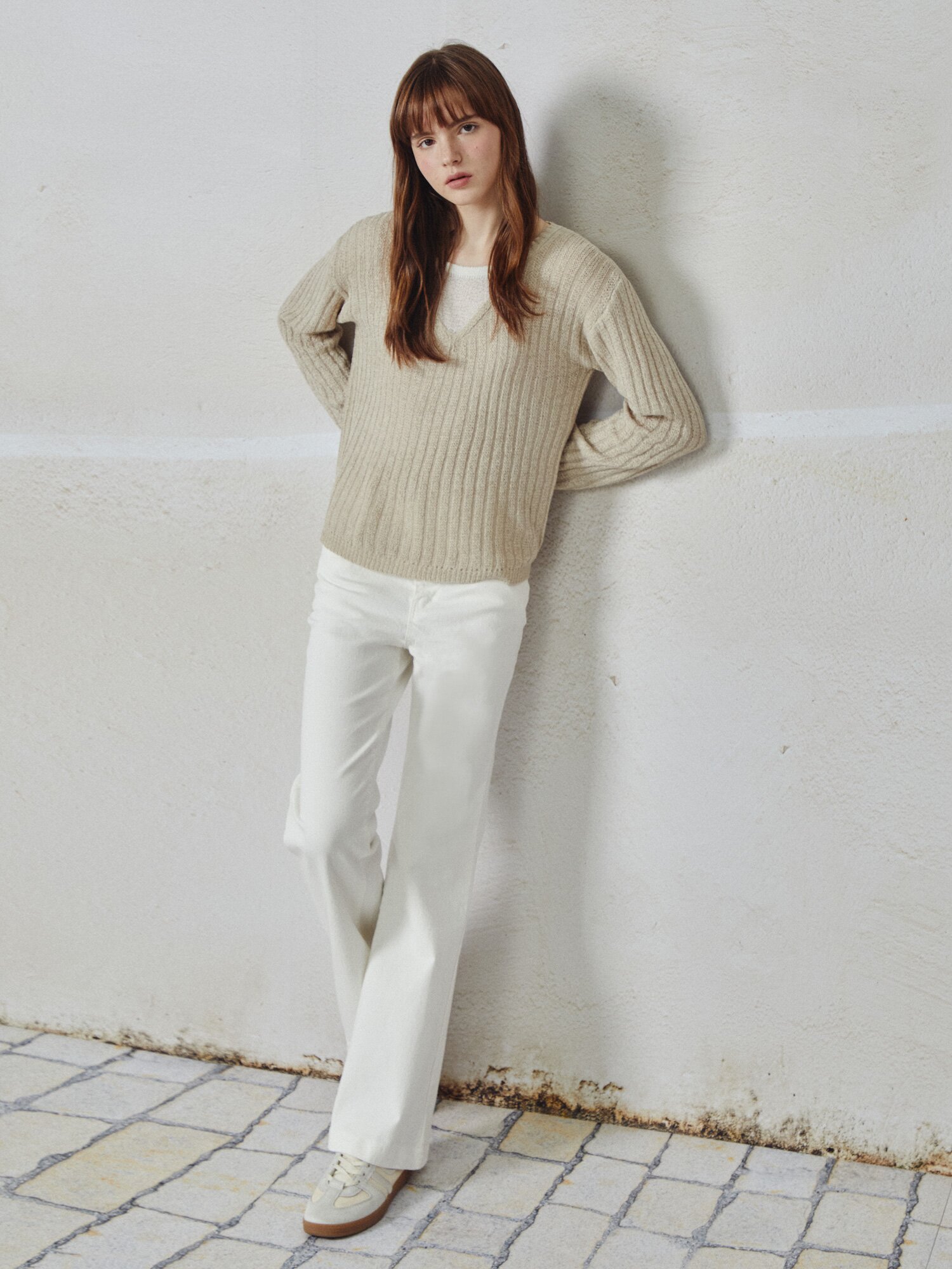 세미 플레어 데님팬츠 (WHITE)