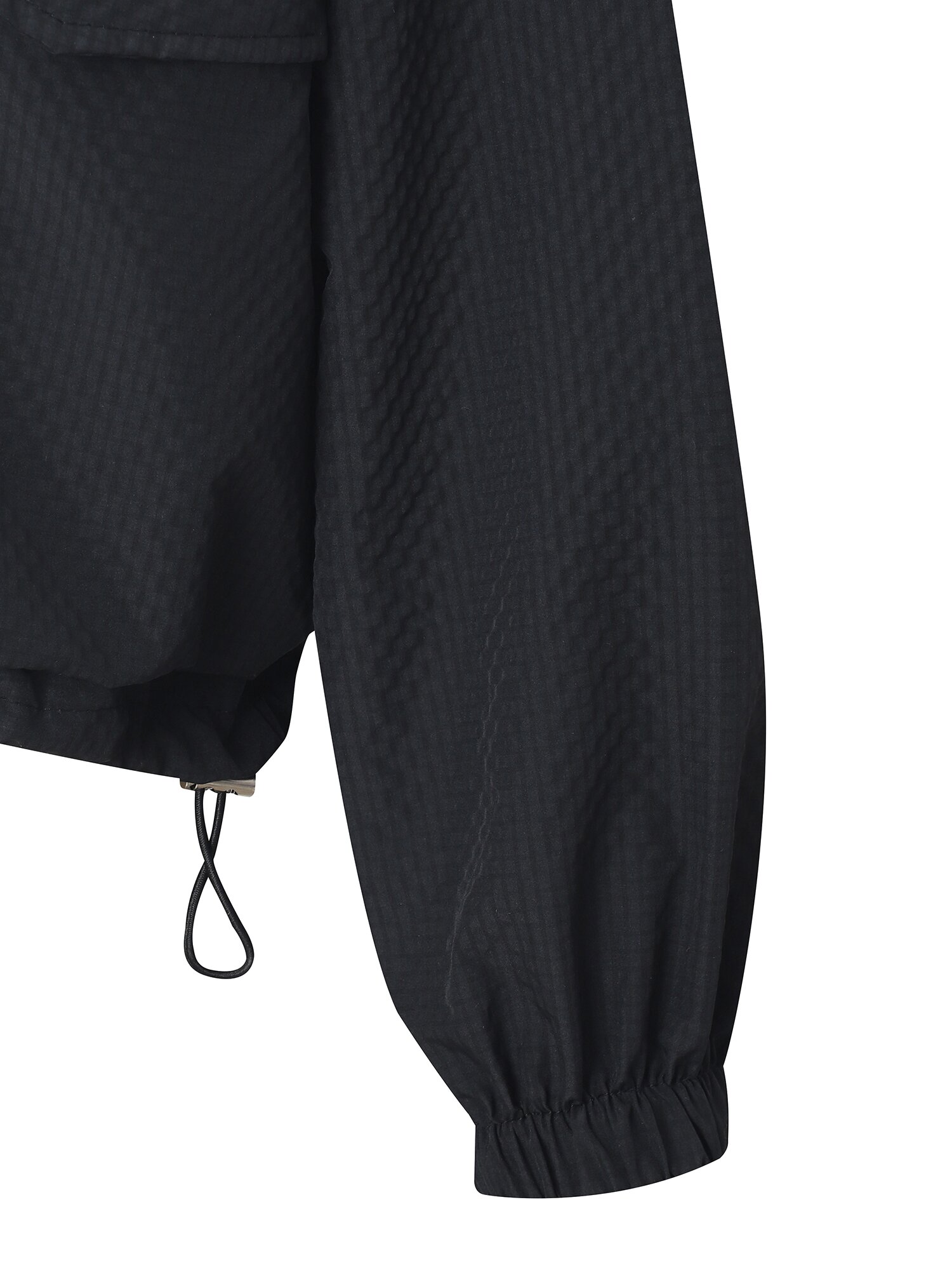 하이넥 크롭 집업 점퍼 (BLACK)