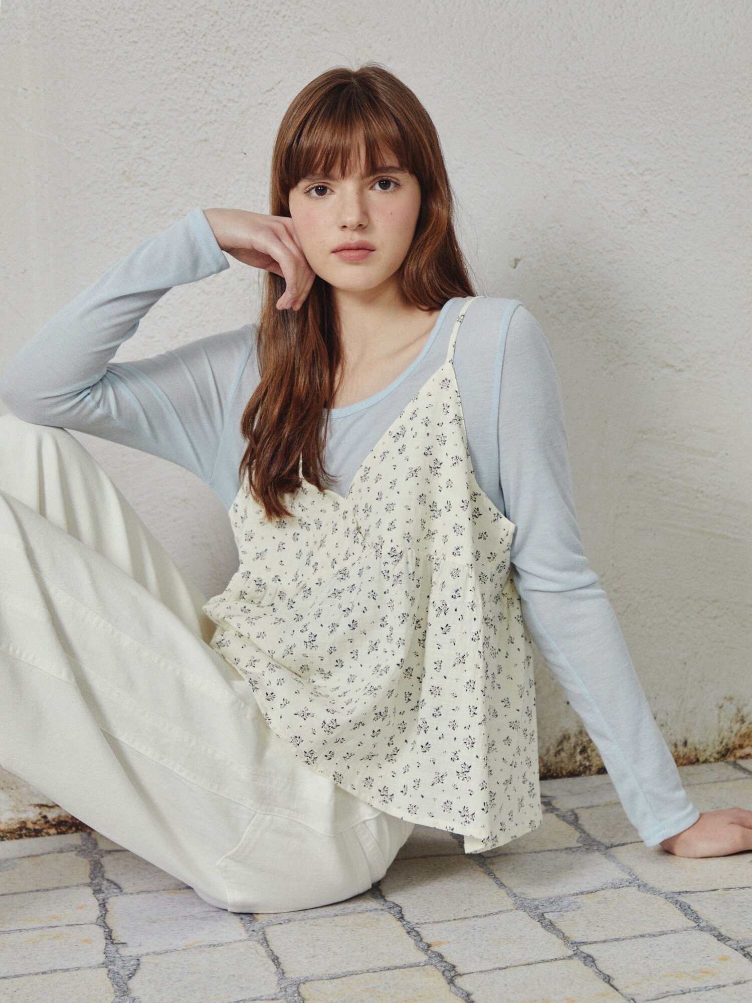 뷔스티에 레이어드 티셔츠 (LIGHT BLUE)