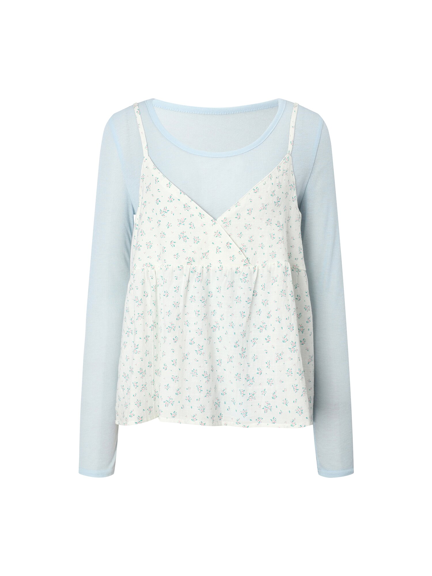 뷔스티에 레이어드 티셔츠 (LIGHT BLUE)