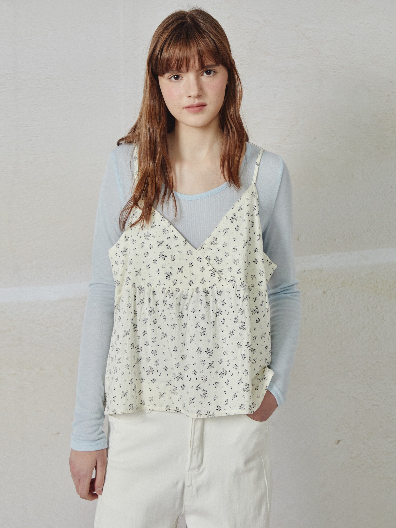 뷔스티에 레이어드 티셔츠 (LIGHT BLUE)