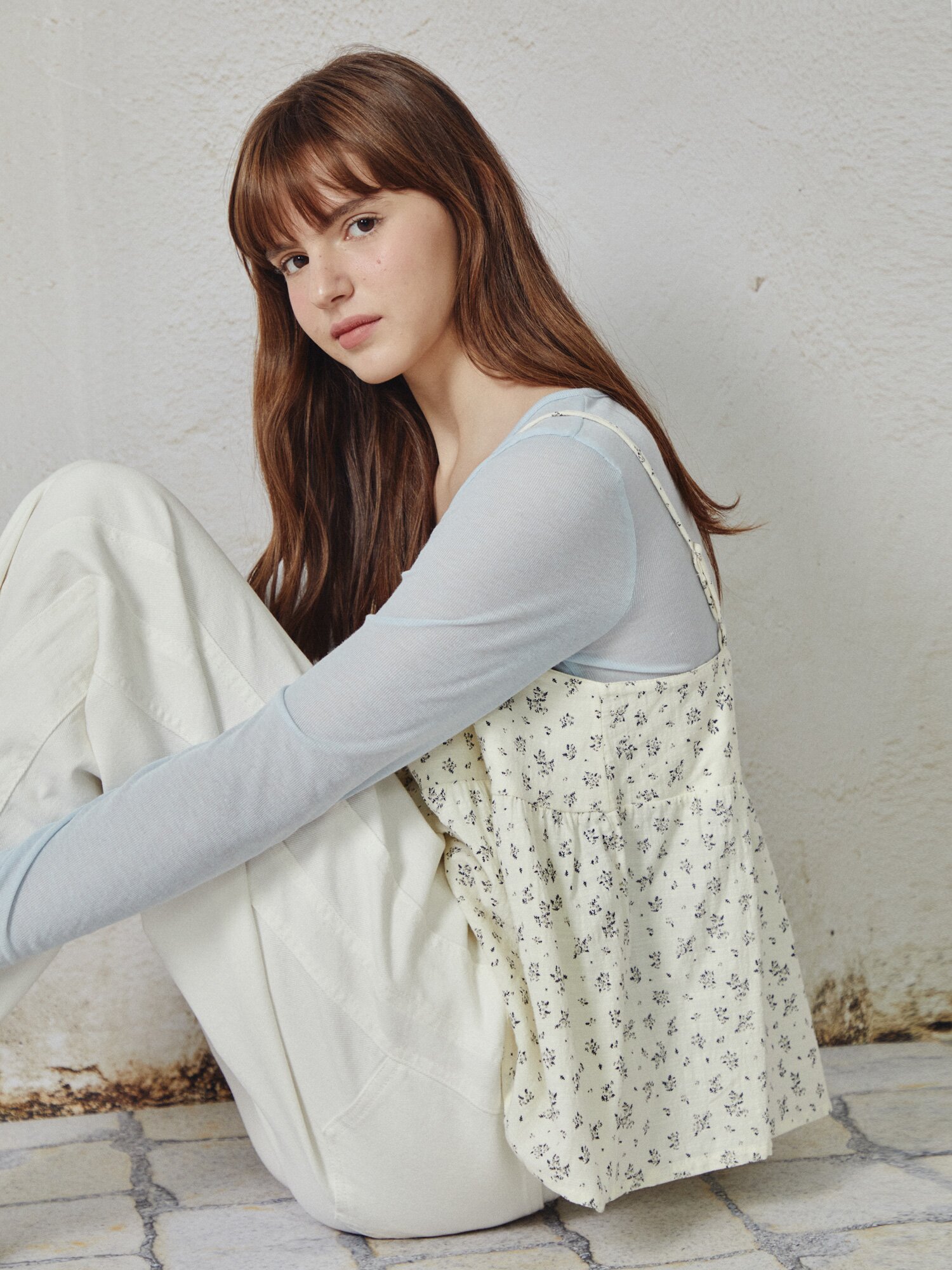 뷔스티에 레이어드 티셔츠 (LIGHT BLUE)