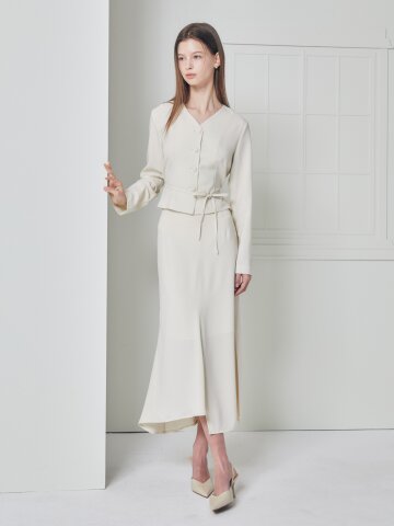 언밸런스 슬릿 머메이드 스커트 