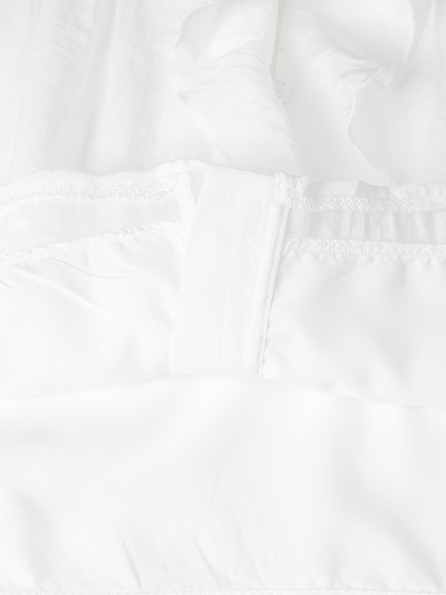 프릴넥 셔링 블라우스 (WHITE)