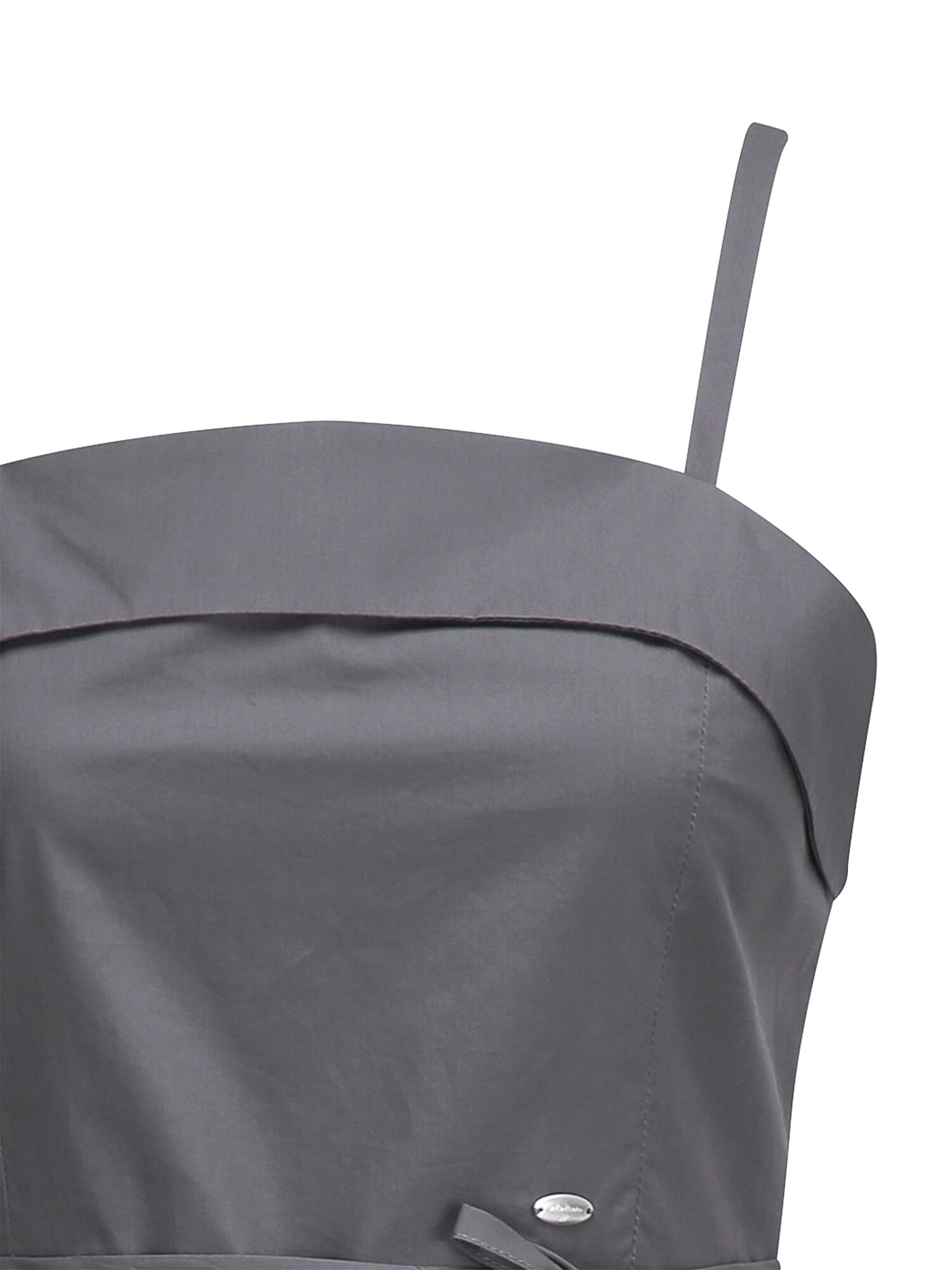 코튼 슬리브리스 플레어 원피스 (GREY)