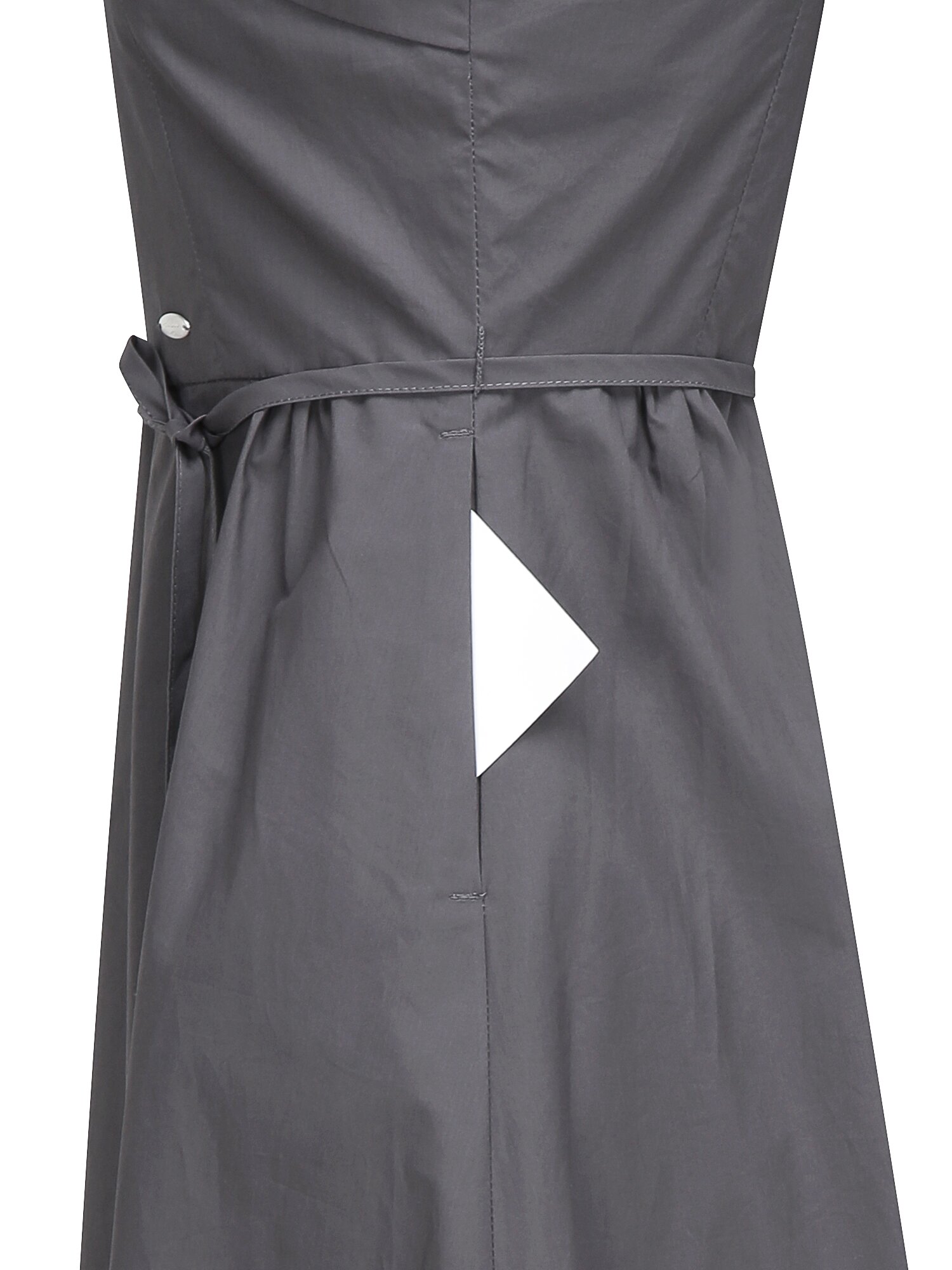 코튼 슬리브리스 플레어 원피스 (GREY)