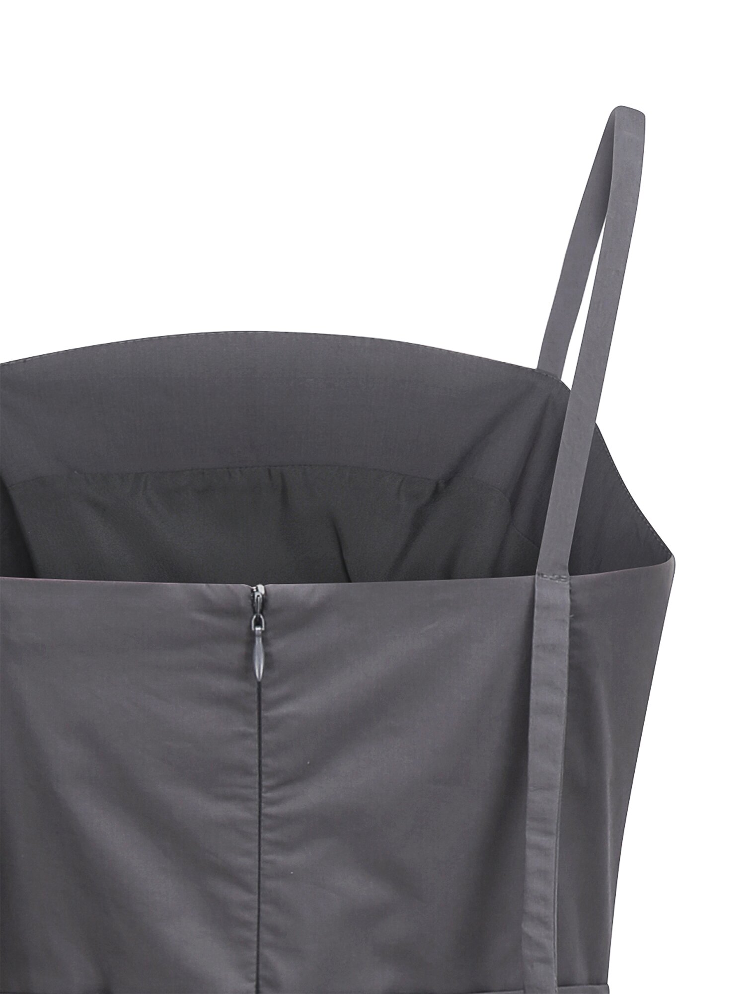 코튼 슬리브리스 플레어 원피스 (GREY)