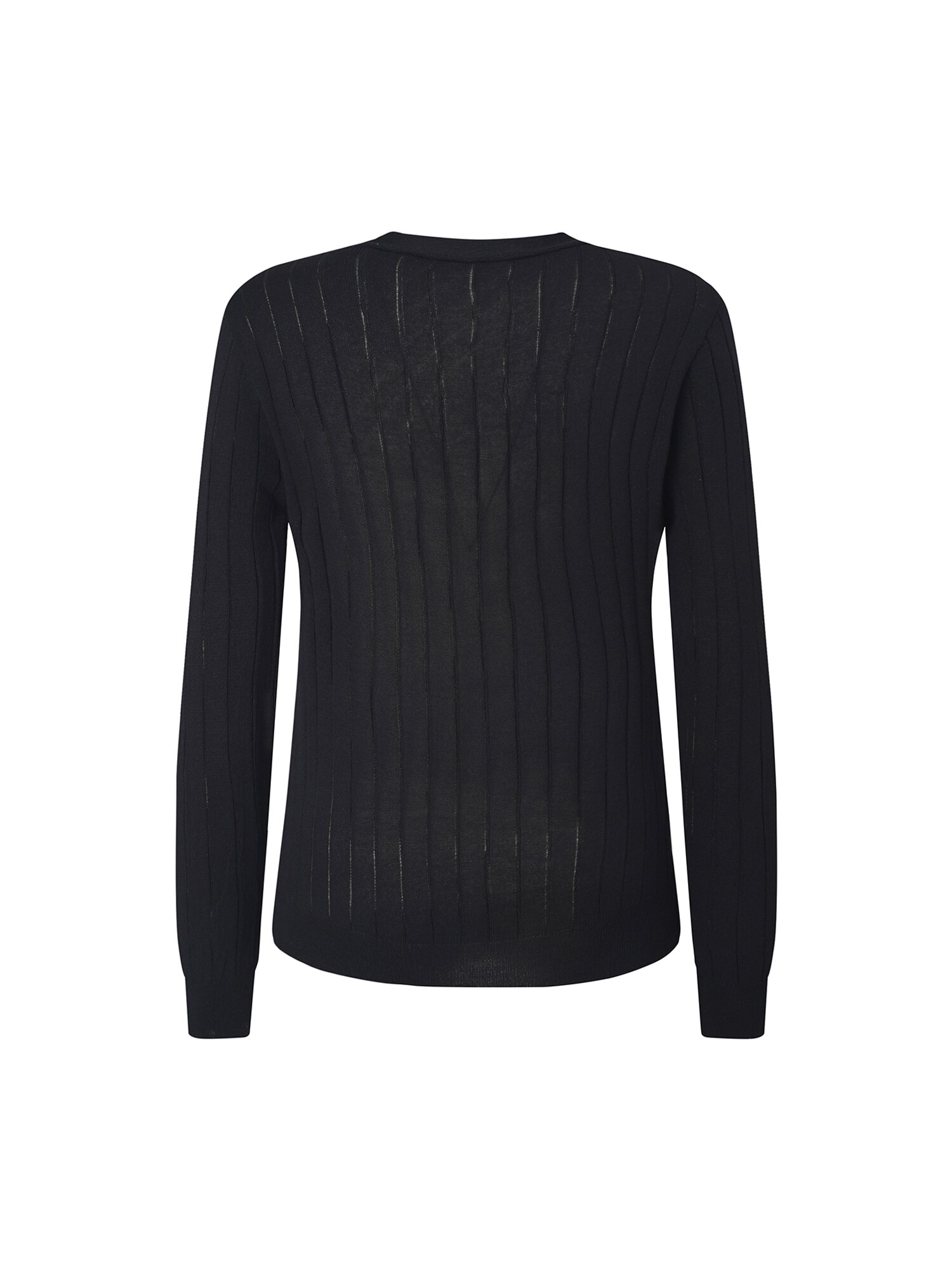 브이넥 빅 골지 니트 가디건 (BLACK)