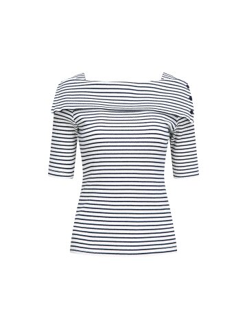 스트라이프 오프 숄더 티셔츠 