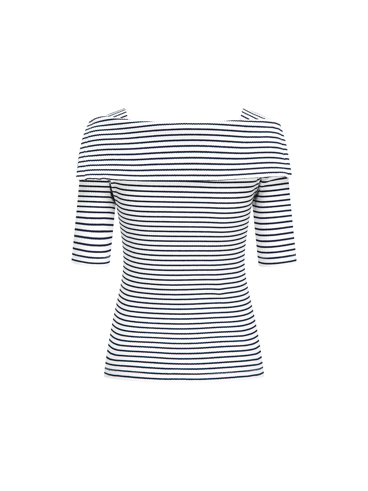 스트라이프 오프 숄더 티셔츠 (STRIPE NAVY)