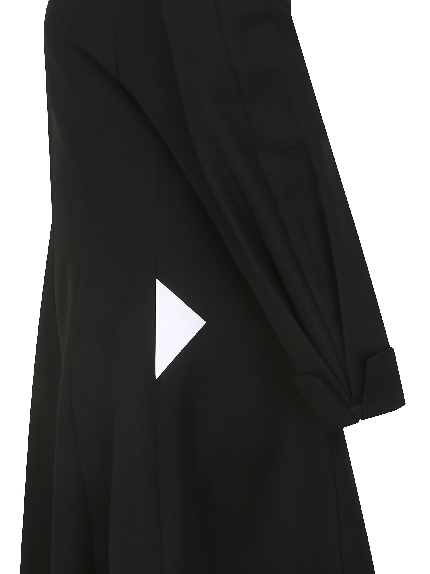 비즈 배색 칼라 플레어 원피스 (BLACK)