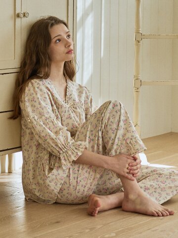 리제나 7부 투피스 크림옐로우 (40수)