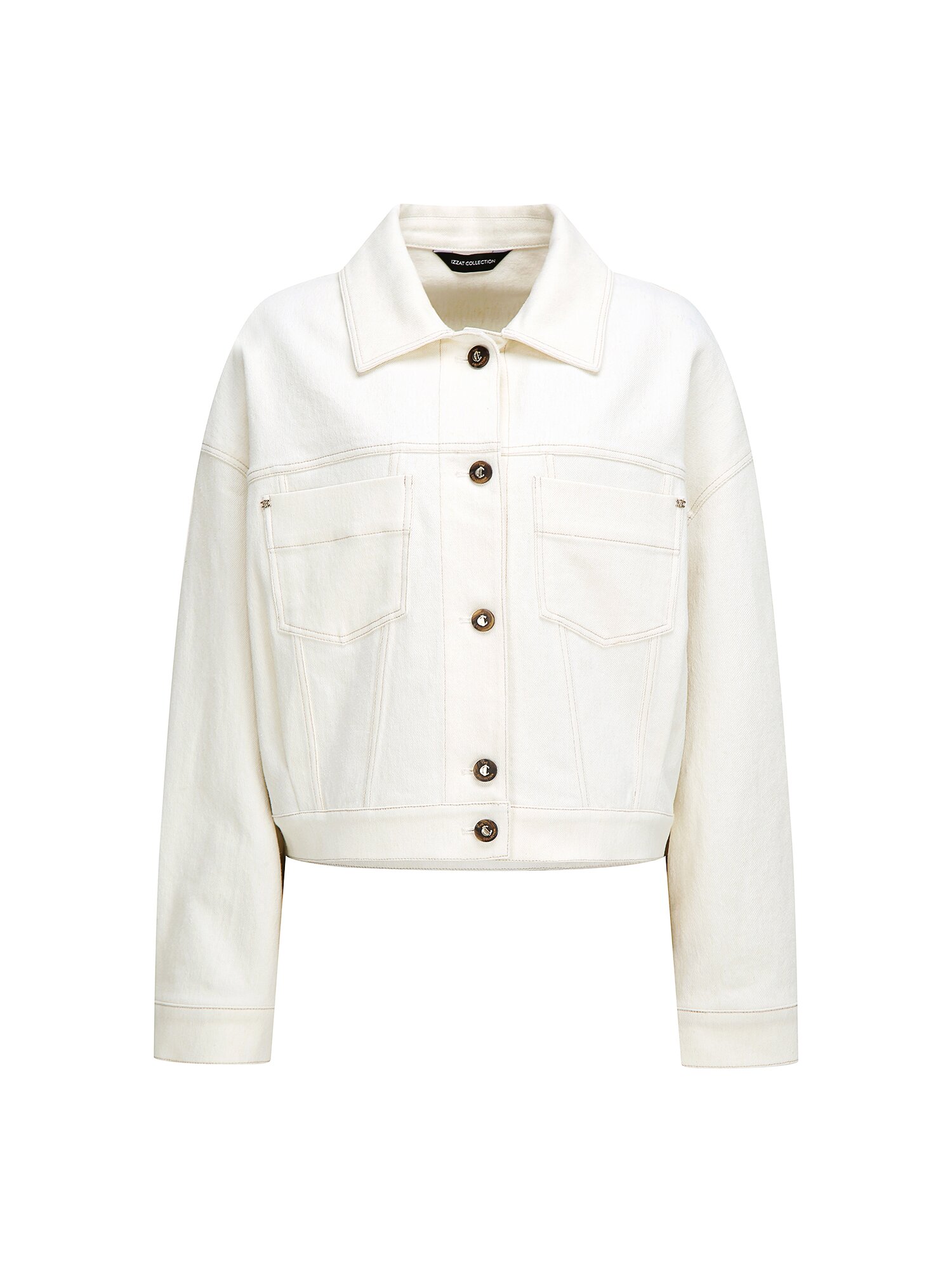 패치 포켓 크롭 데님 재킷 (IVORY)