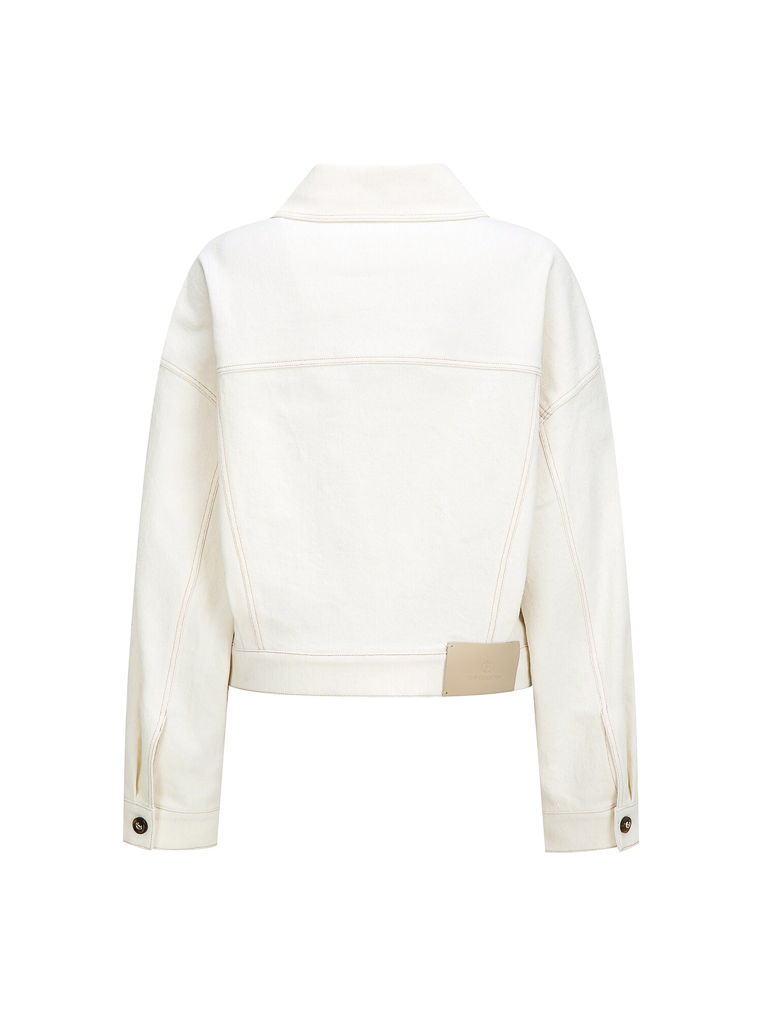 패치 포켓 크롭 데님 재킷 (IVORY)