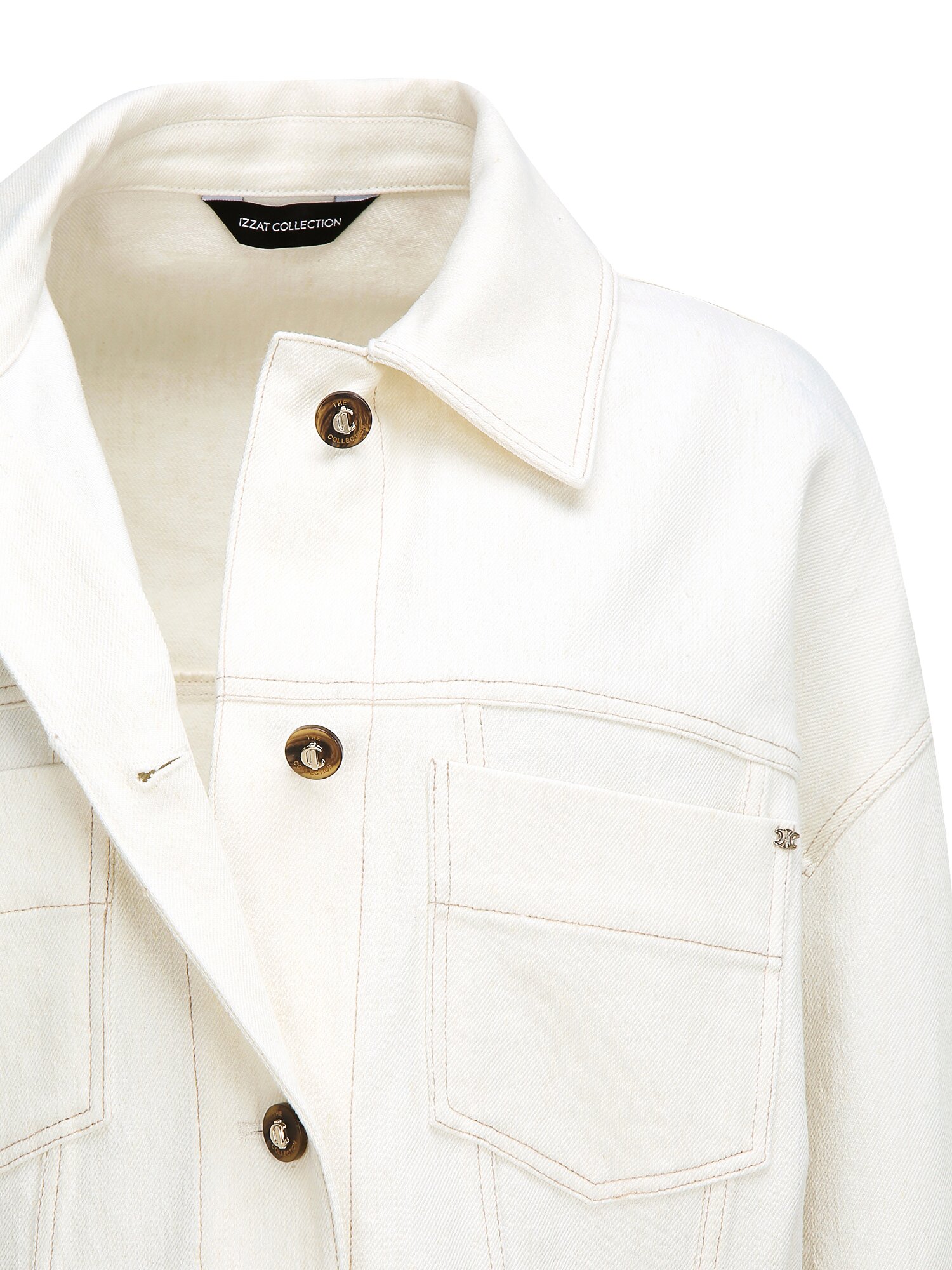 패치 포켓 크롭 데님 재킷 (IVORY)